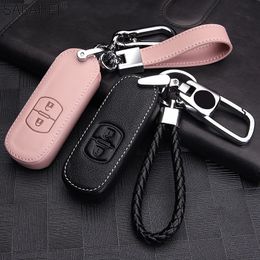 Leather Key FOB Cover Case Protect For 2 3 5 6 CX-3 CX-4 CX-5 CX-7 CX-9 Atenza Axela MX5 Car Styling