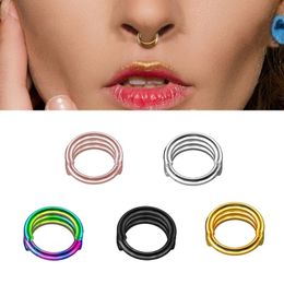 Stainless Steel Nose Septum Ring Clicker Segment Hoop Piercing Cartilage Earring Ear Hinged Fit Tragus Women Body Jewellery