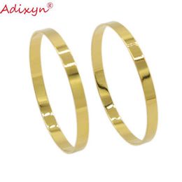 Adixyn 2pcs/lot Baby Bangle Gold Colour Bracelet Jewellery for Kids/child Luxury Fashion Jewellery Birthday Gifts N10081 Q0717