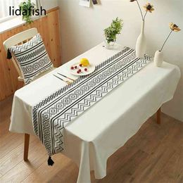 lidafish 33x180cm Simple Tassels Table Runner Decoration For el Wedding Party Christmas Home Soft cloth 210628