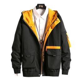 Jackets Men Fashion Hip Hop Windbreaker Coats Casual Jacket Cargo Bomber s Outwear Streetwear Wholesale 211214