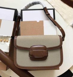 fashion High Quality Shoulder Saddle Bags G 1955 Horsebit bag Medium 25cm 20cm Handbag PVC Womens Crossbody Bag Purse