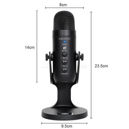 MU900 Condenser Microphone Studio Recording USB Microphone for PC Computer Streaming Video Gaming Podcasting Singing Mic Stand High Quality