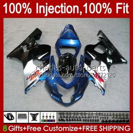 Injection Mold Bodys For SUZUKI GSXR750 GSX-R750 GSXR-750 K4 2004-2005 43No.84 GSXR 750 600 CC 750CC 600CC GSXR600 04 05 GSXR-600 2004 2005 OEM Fairing Kit Factory Blue