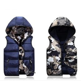 Parent-Child Matching Outfits Camouflage Child Waistcoat Cotton Girls Boys Vest Kids Jacket Children Outerwear For 100-185cm 211203