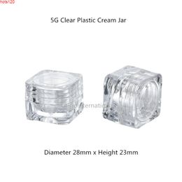 100pcs Wholesale 5g Plastic Empty Cream Jar Transparent 1/6OZ Bottle Small 5ml Eyeshadow Container Refillable Sample Packaginghood qty