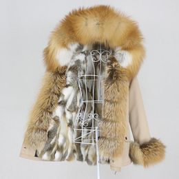Women's Fur & Faux OFTBUY 2021 Waterproof Parka Real Coat Natural Raccoon Collar Hood Winter Jacket Women Outerwear Detachable