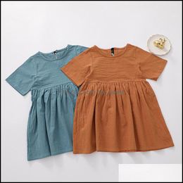 Girls Dresses Baby & Kids Clothing Baby, Maternity Clothes Short Sleeve Dress Children Solid Color Princess Summer Boutique Fashion Z5623 Dr