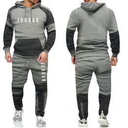 New 2022 Brand Designer Tracksuit Fashion Men Sportswear Sweatshirt Sets Top Cotton Fleece jogging hoodie+Pants basketball winter Suit Male