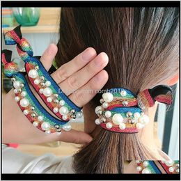 Beautiful Hair Accessories High Elasticity Rubber Band Head Rope Hair Ring Coloured Knotted Hairline Hairpin Hand Beading Wlbtl 5Juv9