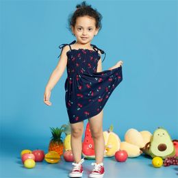 Baby Cherry Allover Print Strappy Dresses 210521