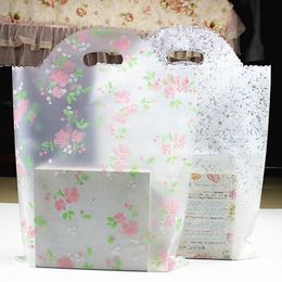 2021 50pcs/lot Lovely Floral Gift Bag Thicken Plastic Carry Bag Shopping bag Wedding Party Favor Package