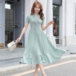 New arrived Fashion Women's Dress summer style fashion fit Chiffon printing C5-586 210325