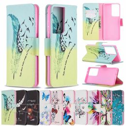 Printed Pattern Flip Wallet TPU in inner Cover Phone Cases for Samsung S21FE/S21LITE S30PLUS/S21PLUS S30Ultra/S21Ultra S30/S21 NOTE20Ultra S20PLUS/S11 S11E S20Ultra