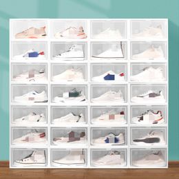 Transparent shoe boxes storage box thickened dustproof shoes organizer superimposed combination cabinet