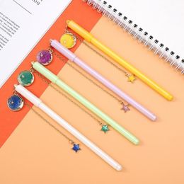 Gel Pens 1PC Pen Creative Starry Sky Star Moon Pendant Signature Bookmark For Girls Gifts Kawaii School Office Supplies