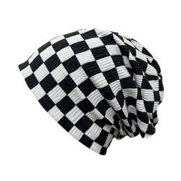 2021 Корейский ретро новая мода черный белый шахматная шапка шапка для осени зима мужчин женщин хип-хоп череп шляпа шляпа оптом