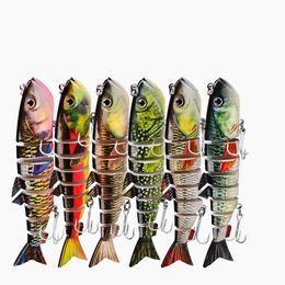 DHL Taşıma 6 Renk 13 cm 22g ABS Balıkçılık Lures Bas Alabalık için Çok Eklemli Swimbaits Yavaş Batan Biyonik Yüzme Lures