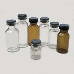 1 2 3 4 5ML Mini Vials Clear Glass Bottles Jars with Rubber Stoppers