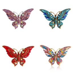 Butterfly Brooch For Women Colourful Rhinestone Badge Fashion Wedding Jewellery Lapel Pin For Dress Hat Suit Decor