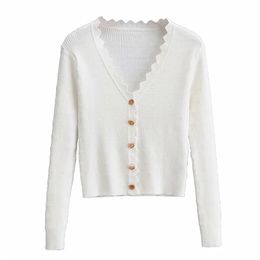 Spring summer ly Women Cardigans White Fashion Slim Ladies Knitted Sweater V-neck Long Sleeve Buttons 210520