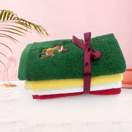 4Pcs/Lot Super Absorbent Christmas Cotton Kids Towel Soft Wiping Rags Bathroom Kitchen Tea Bar Dish Towels Home Table Hand Cleaning Cloth Lint Free Xmas Gift HY0171