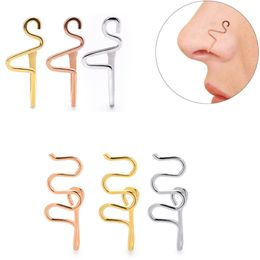 Non Piercing Body Jewellery Copper Clip On Nose Rings Fake Septum Jewels For Men and Women