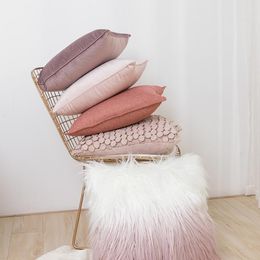 Cushion/Decorative Pillow Brand Pink Colour Simple Modern Style Fluffy Home Sofa Cushion Cover Pillowcase Without Core Living Room Bedroom 45