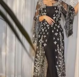 Evening dress Yousef aljasmi Zuhair murad Black lace Long sleeve Cape Kim kardashian Kylie jenner