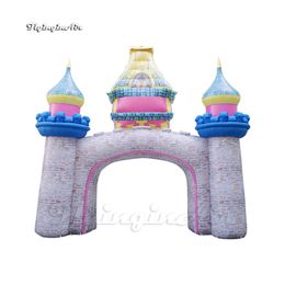 Customised Outdoor Advertising Inflatable Arched Door 6m Personalised Archway Air Blown Princess Castle Gate For Concert And Shopping Centre Decoration