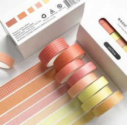 8 Pcs/Set Cute Solid Colour Washi Tape Grid Masking Tape Kawaii Decorative Adhesive-Tape Sticker Scrapbook Diary Stationery-2016 SN4375