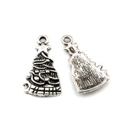 100Pcs Antique Silver Alloy Christmas Tree Charm Pendant For Jewelry Making, Earrings, Pendants, Necklace And Bracelet 13X25mm A-642