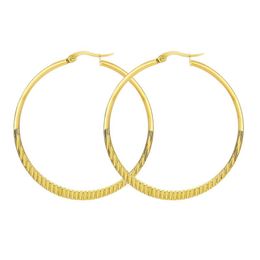 Hoop & Huggie FIREBROS 2021 Trends Boho Round 50mm Big Earrings Women Titanium Stainless Steel Earring Gold Silver Colour Wholesale