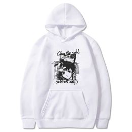 Harajuku Anime Serial Experiments Lain Iwakura Hoodies Fashion Manga Kawaii Printed Winter Long Sleeve Casual Sweatshirt Women G1019