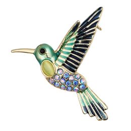 Pins, Brooches Crystal Rhinestone Bird For Women Blue Black Enamel Animal Brooch Pins Female Shirt Suit Accessories Broche Gifts