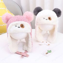 Cute Double Pompom Plush Baby Hat Soft Ear Protection Furry Kid Girl Boy Beanies Cap Autumn Winter Warm Faux Fur Infant Bonnet