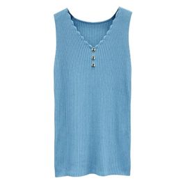 Running Jerseys Summer And Autumn Women's Large Size 5XXL Button Vest Outdoor Casual Sexy Knitted Solid Colour Top