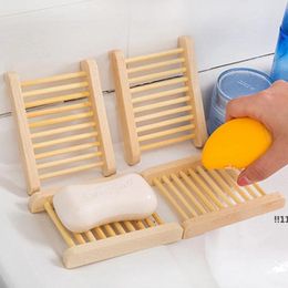 new Natural Wood Soap Dish Bathroom Accessories Home Storage Organizer Bath Shower Plate Durable Portable SoapTray Holder EWE5537