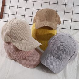 Winter Spring Adjustable Baseball Cap For Men Women Corduroy Caps Solid Colour Unisex Outdoor Sun Hats