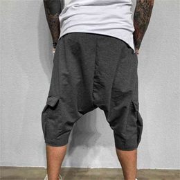 Men's Hip Hop Pants Loose Multi Pocket Street Sports Casual Harlan Slim Fit Track 210806