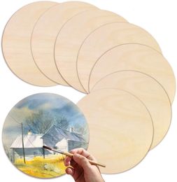 Craft Tools Diameter 1-10CM Natural Unfinished Round Wood Slices Circles Discs for DIY Craft kids Christmas Painting Toys Ornament Decor