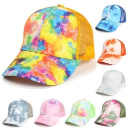 Summer hats Home tie-dye baseball cap mesh sun visor sunscreen beach sports hat Outdoor Peaked Caps Head Wear