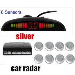 Car Rear View Cameras& Parking Sensors 8 Radar Monitor System 22.5mm 12V For All Cars Alarm Alert BEBE Loud Reverse Assistance LED Sensor Ki