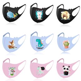 2024 designer face mask printed children mask dustproof breathable cartoon kids ice silk masks wholesale