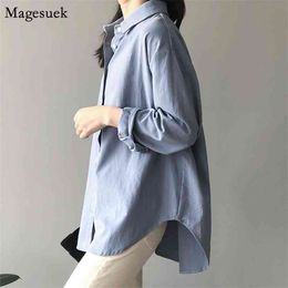 Spring Casual Cotton Blouse Women Plus Size Loose Solid Female Shirts Tops Office Long Sleeve Shirt Blouses Blusas 13134 210512