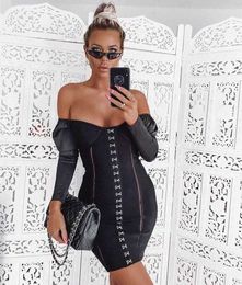 Women Sexy Fashion Off the Shoulder Sequined Designer White Bandage Party Dress Elegant Evening Bodycon Vestido 210527