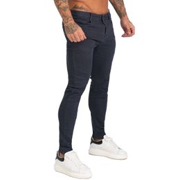 Mens Jeans Denim Stretchy Pants Super Skinny Fit Mens Jeans Elastic Waist Bestting for Athletic Body Hip Hop zm172