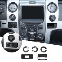 Carbon Fiber Central Console Switch Button Cover Trim For Ford F150 Raptor 13-14