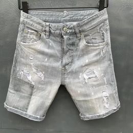 Pantaloncini jeans casual da uomo italiani di moda europea e americana, lavaggio di alta qualità, macinazione a mano pura, ottimizzazione della qualità DAD006