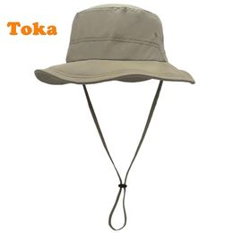Wide Brim Hats Mens Hat WaterProof Breathable Cap Unisex Sun UV Protection Adjustable Drawstring Outdoor Hiking Fishing Mounting Caps